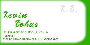 kevin bohus business card